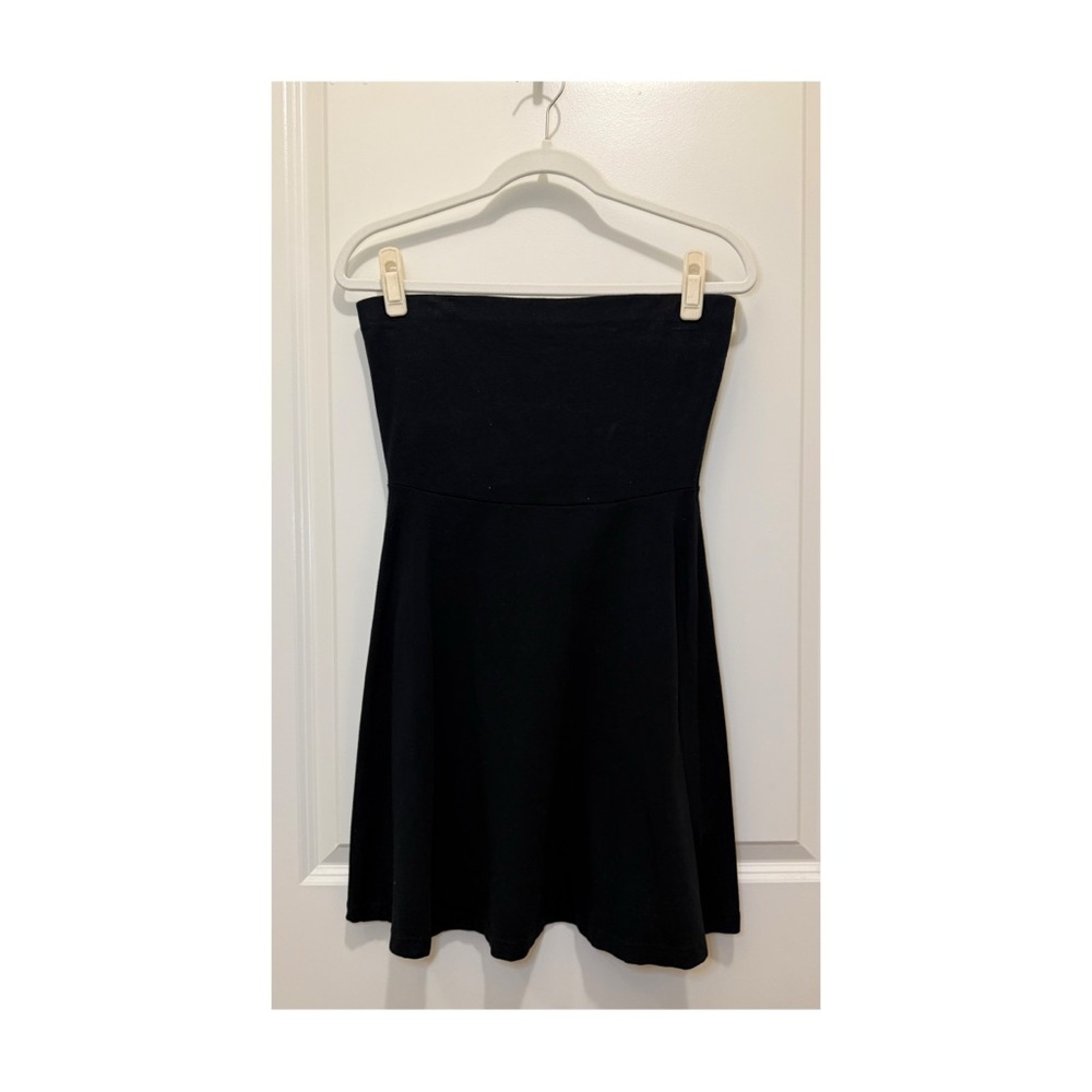 Express Strapless Black A-Line Dress